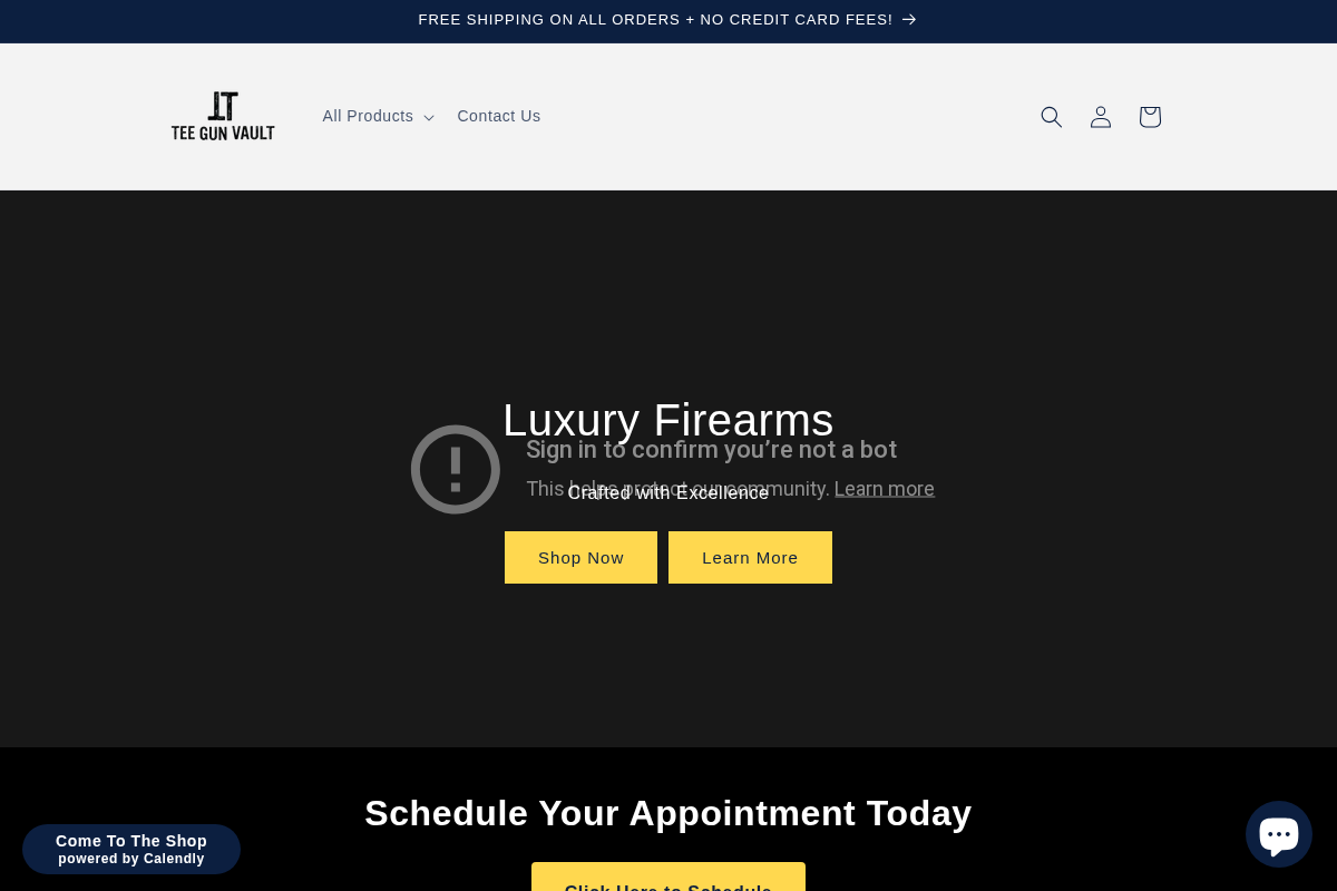 Teegunvault homepage screenshot