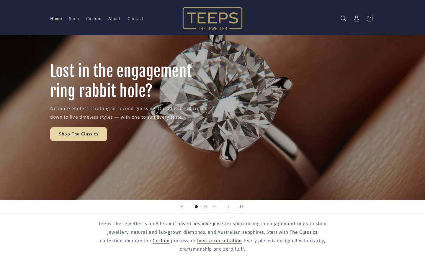 teepsthejeweller.com.au homepage screenshot
