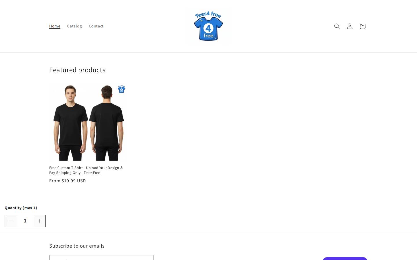 tees4free.com homepage screenshot