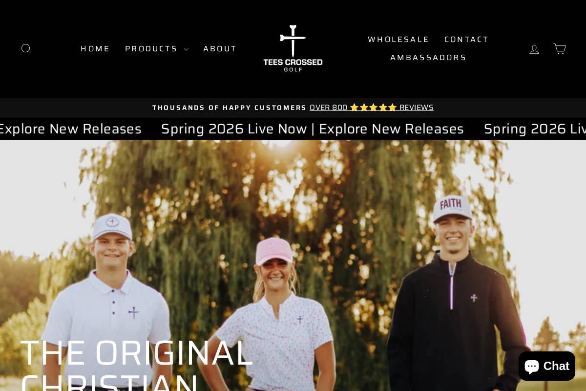 teescrossedgolf.com homepage screenshot