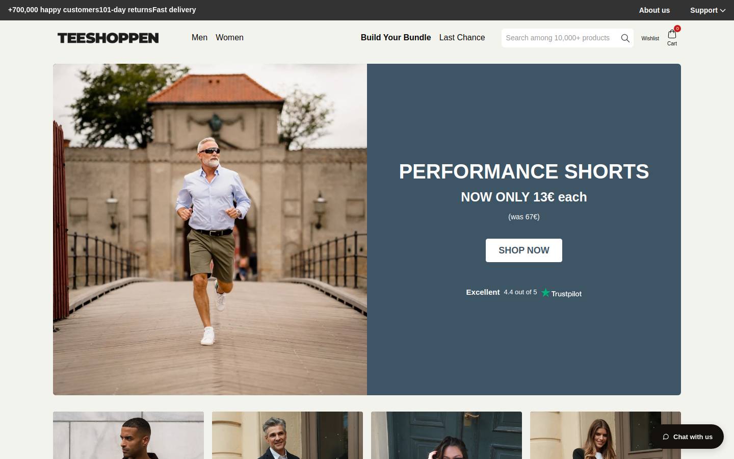 teeshoppen.dk homepage screenshot