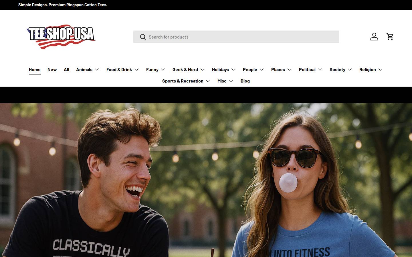 teeshopusa.com homepage screenshot