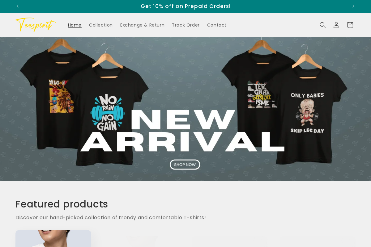 TEESPIRIT homepage screenshot