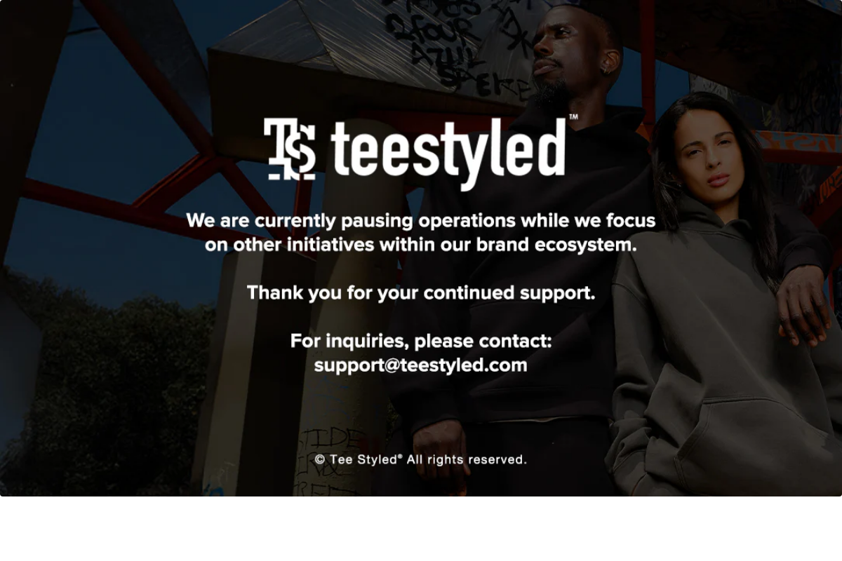 teestyled.com homepage screenshot