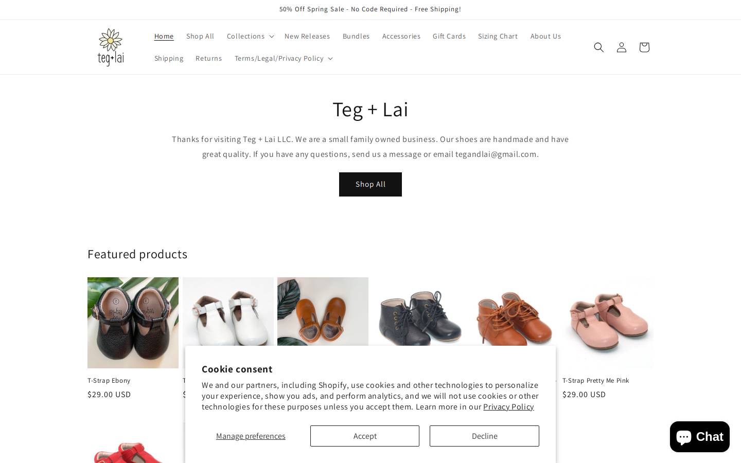 tegandlai.com homepage screenshot