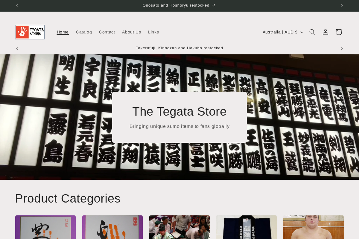 Tegatastore homepage screenshot