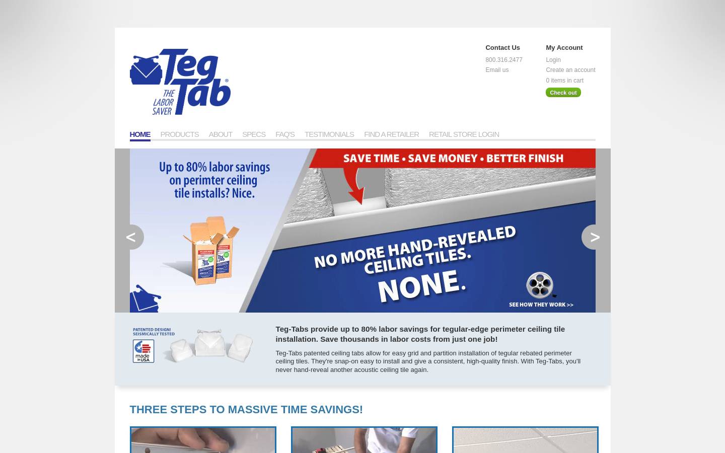 tegtabs.com homepage screenshot
