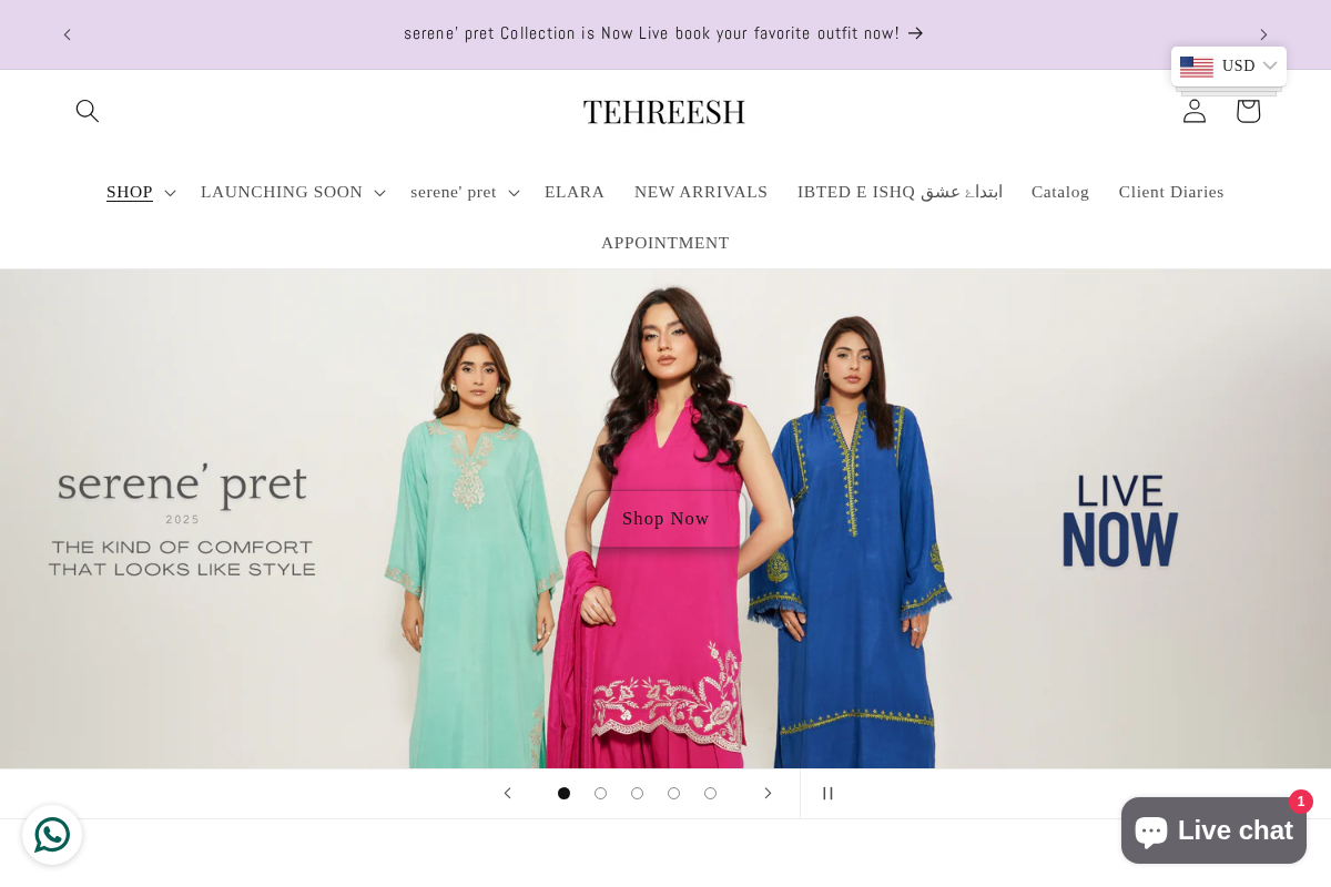 TEHREESH homepage screenshot