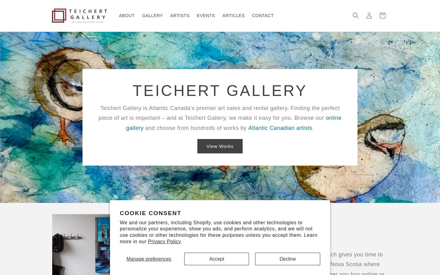 teichertgallery.com homepage screenshot
