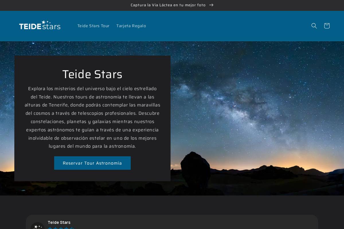 teidestars.com homepage screenshot
