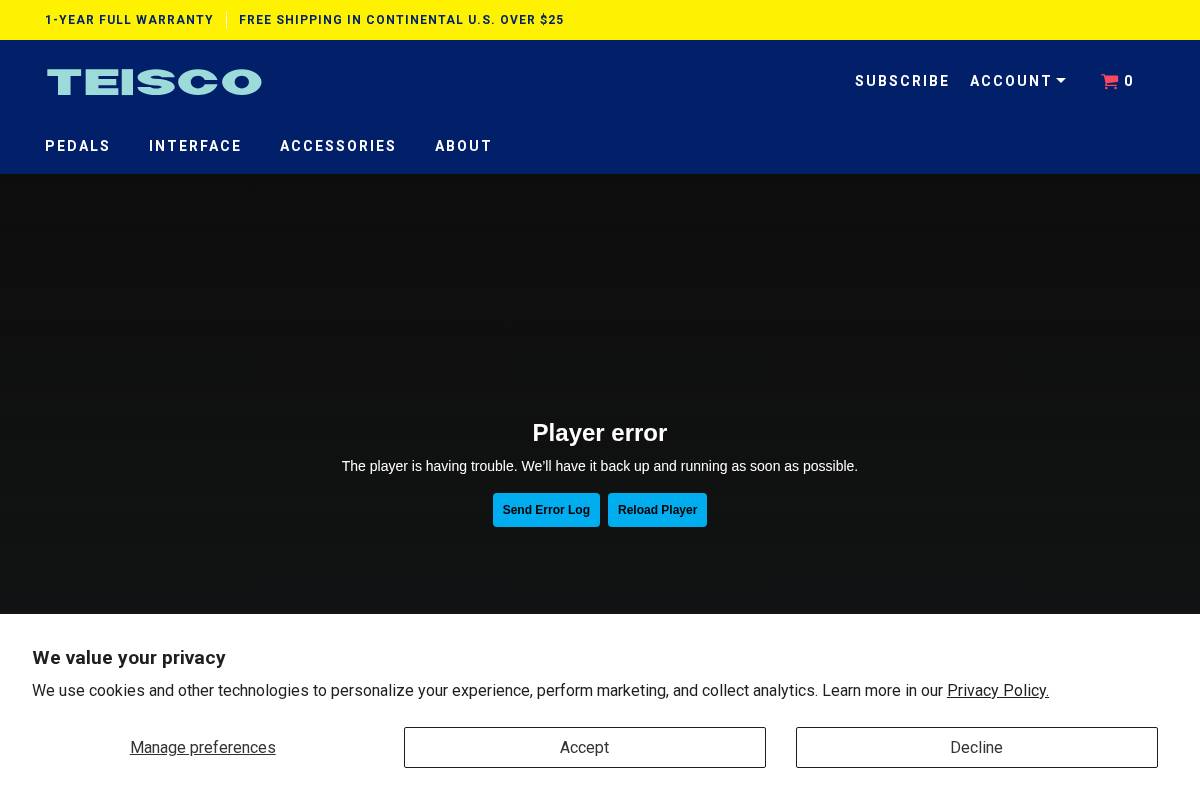 teisco.com homepage screenshot