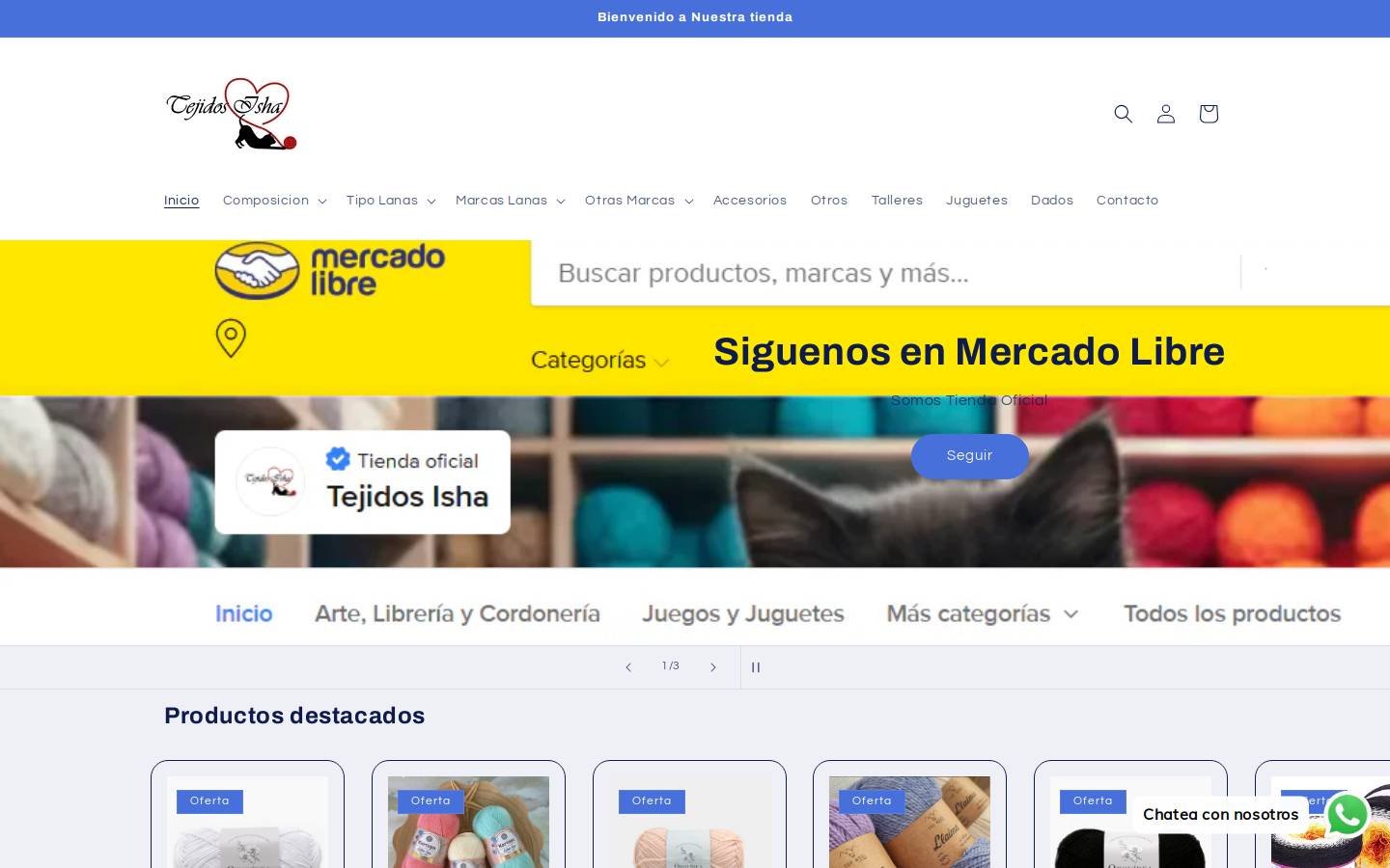 tejidosisha.cl homepage screenshot