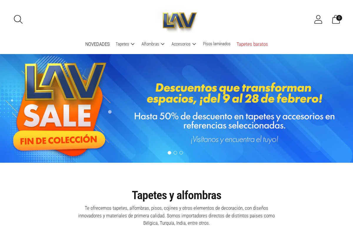 Tejidos LAV Online homepage screenshot