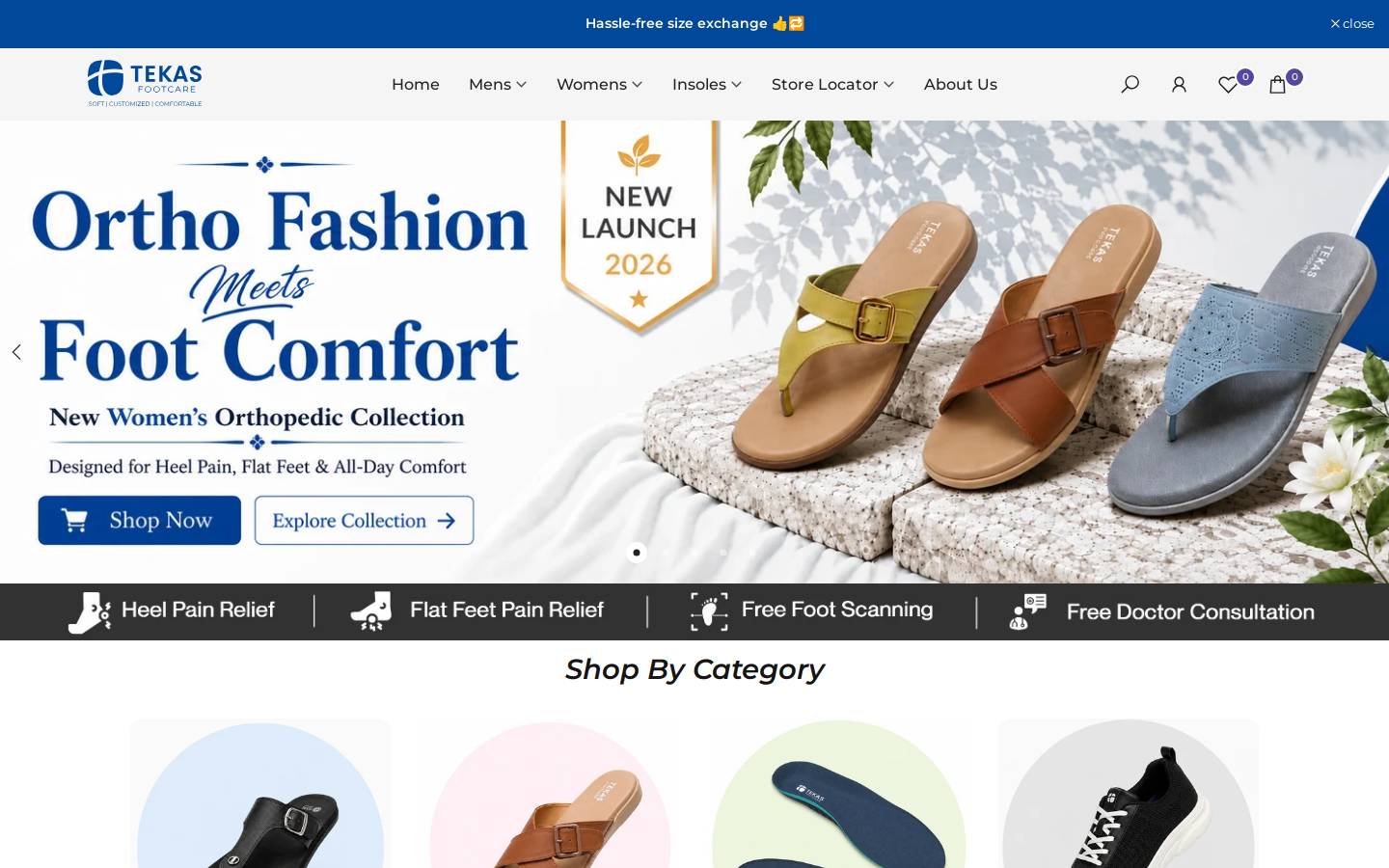 tekasfootcare.com homepage screenshot