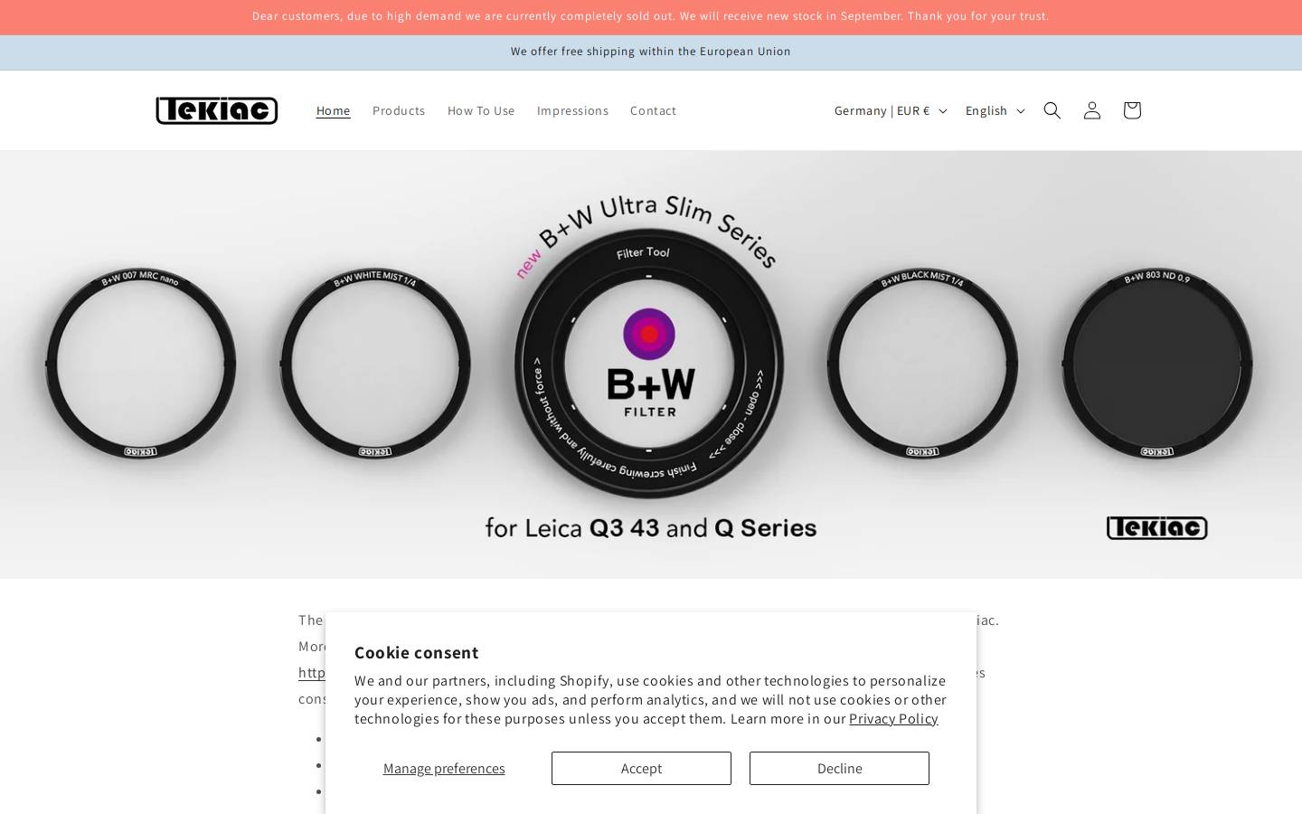 tekiac.com homepage screenshot