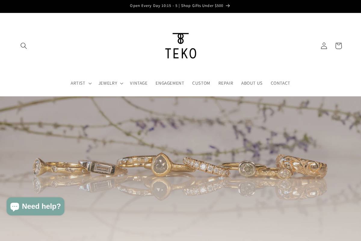 tekogallery.com homepage screenshot