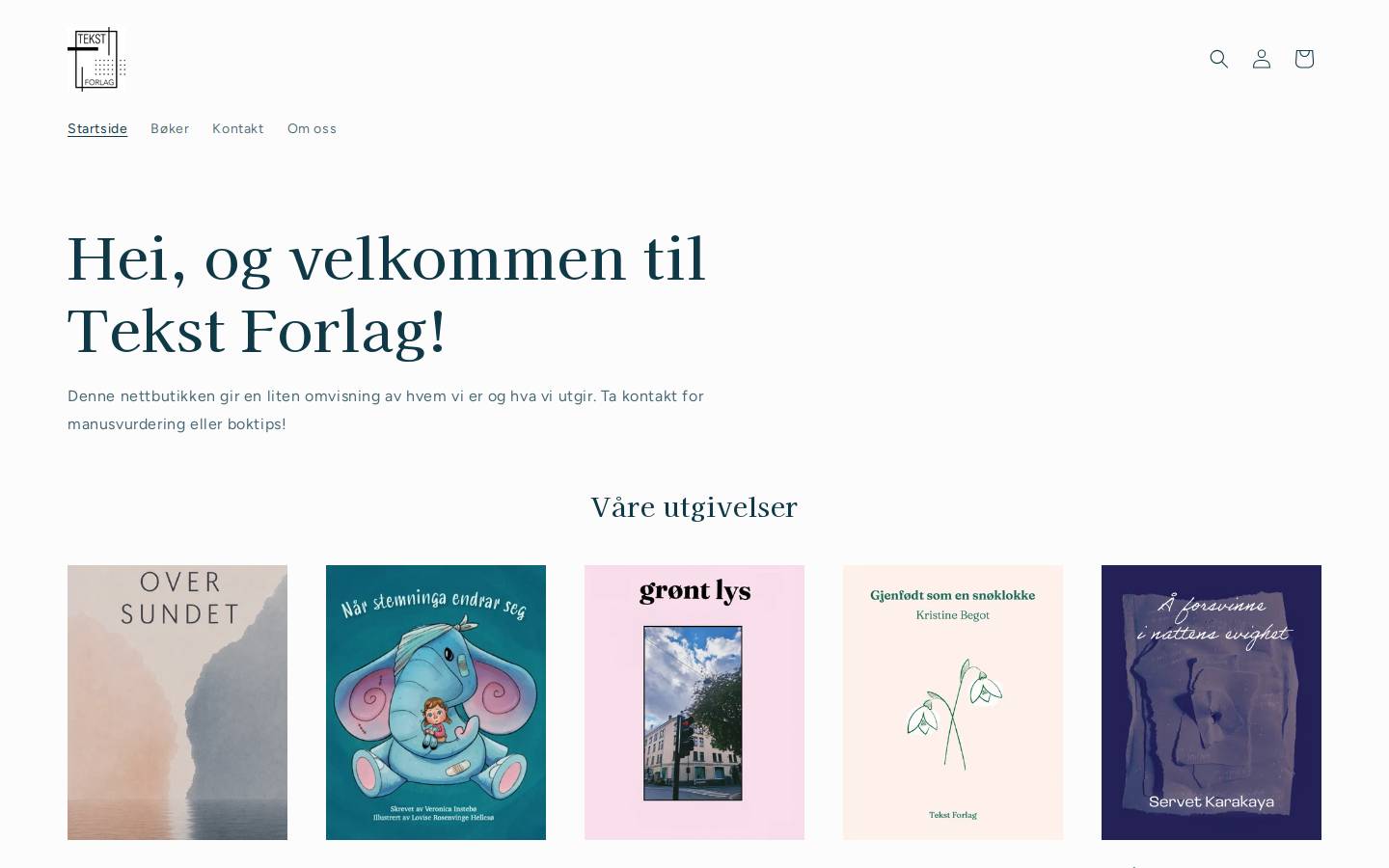 tekstforlag.no homepage screenshot