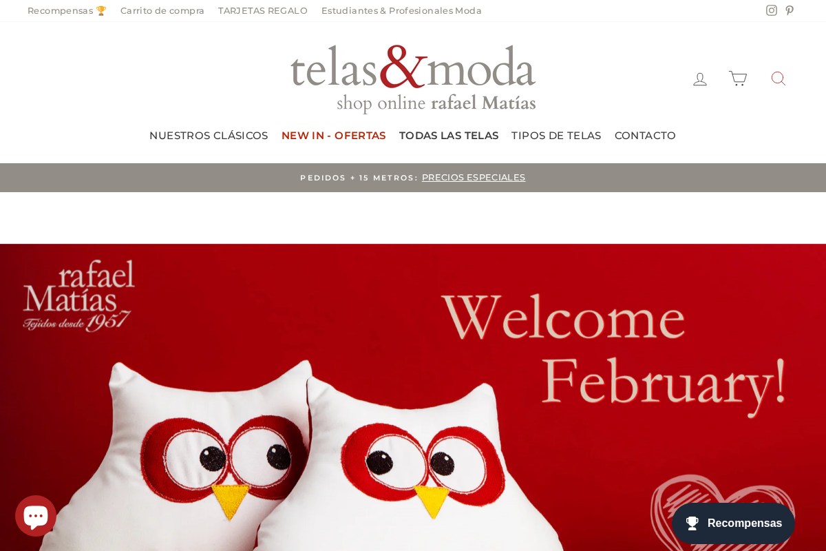 Telas y Moda homepage screenshot