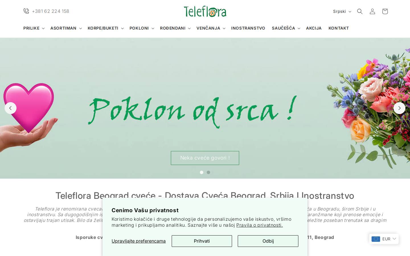 Teleflora homepage screenshot