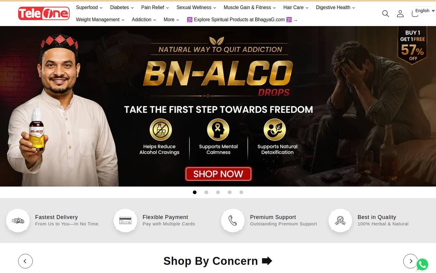 Teleone homepage screenshot