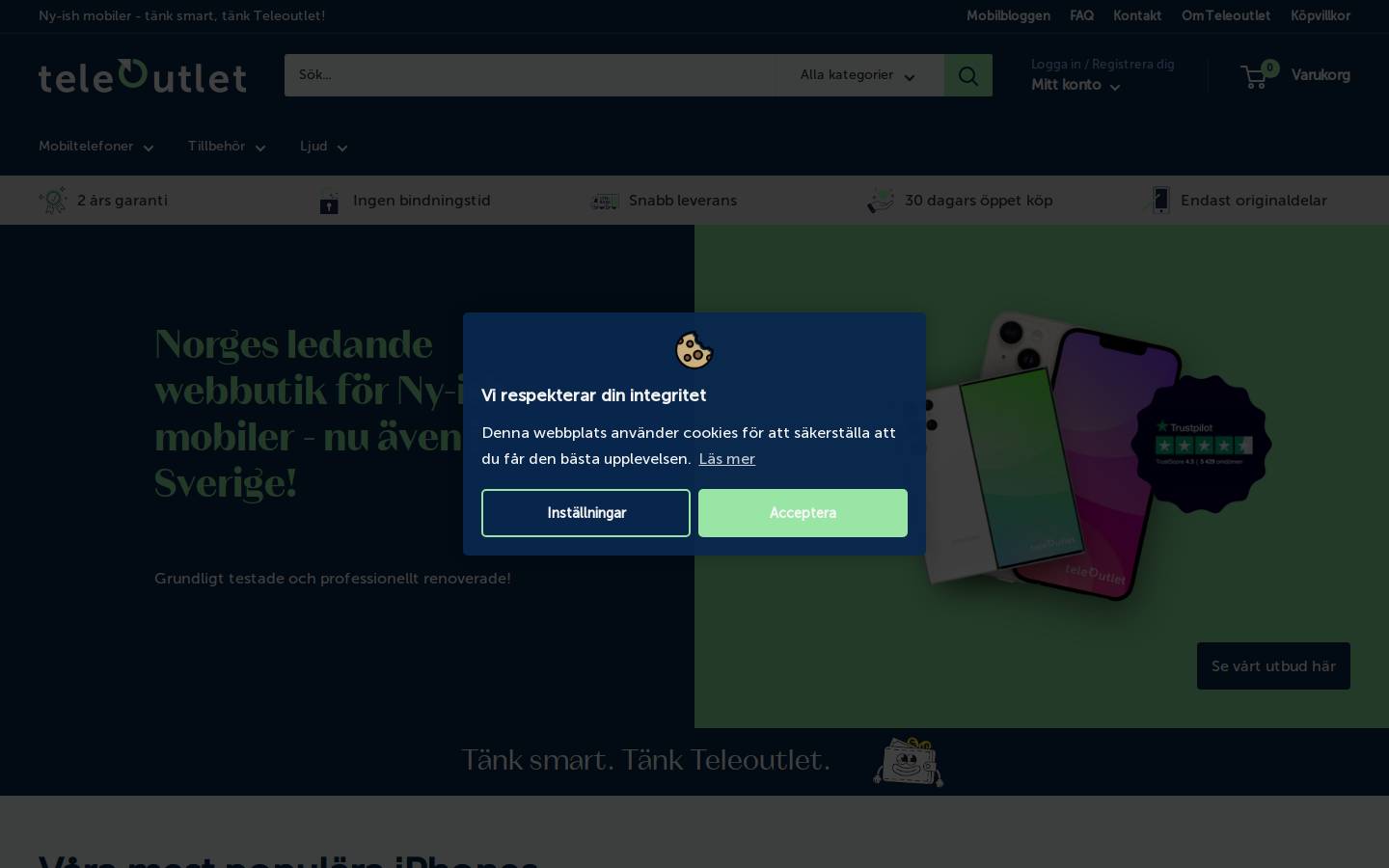 Teleoutlet homepage screenshot