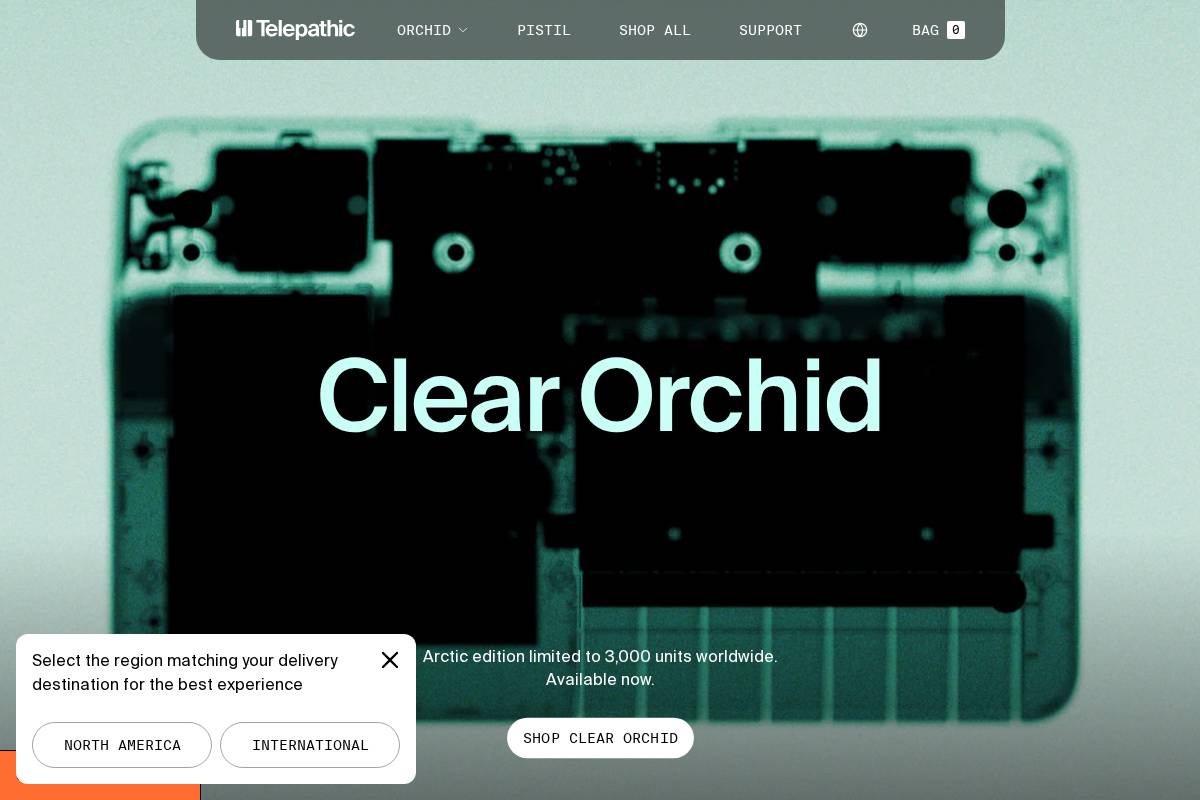 telepathicinstruments.com homepage screenshot