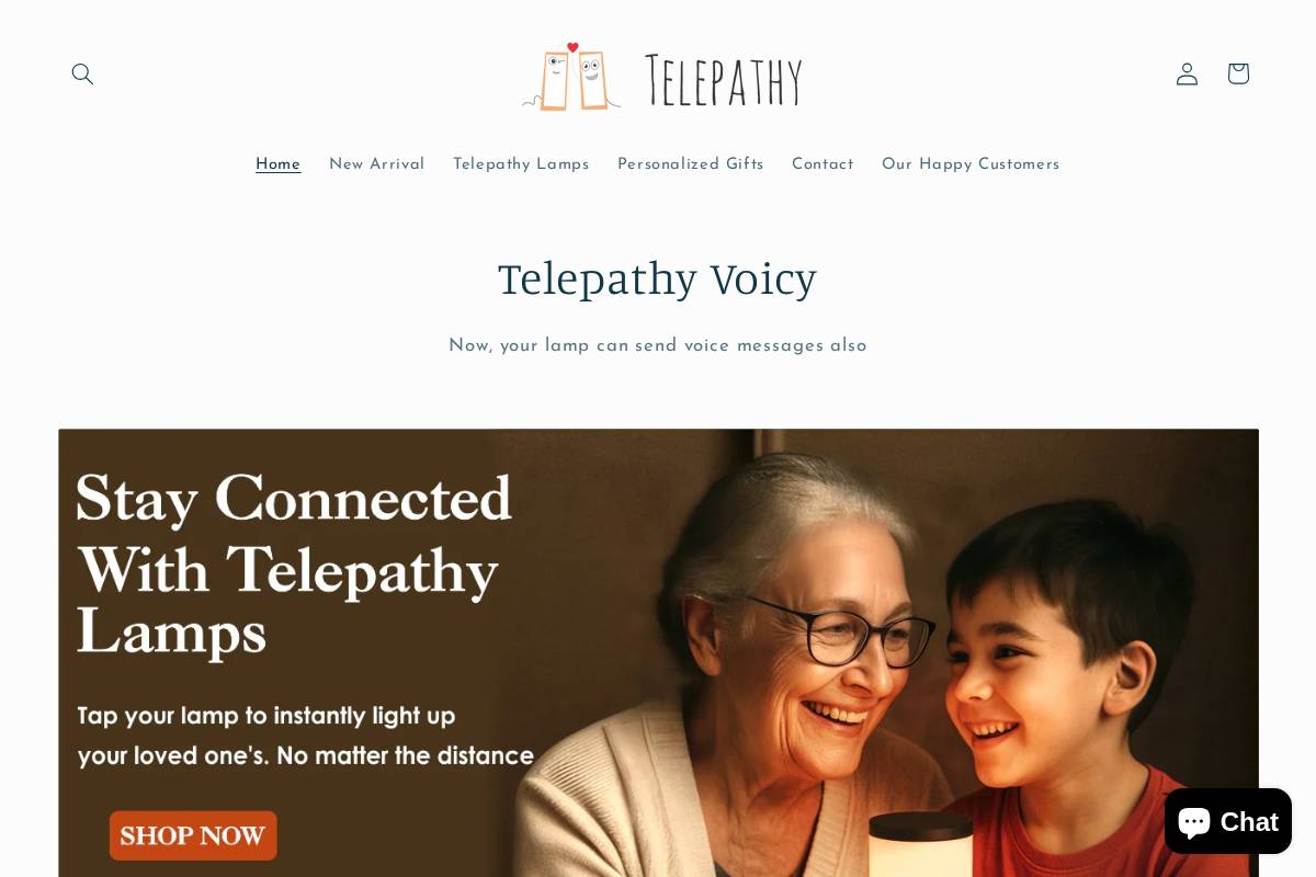 Telepathylamp homepage screenshot