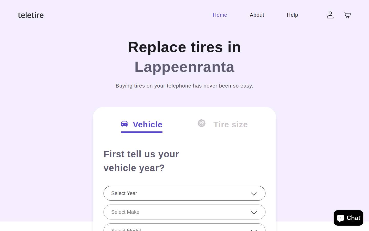 teletire.com homepage screenshot