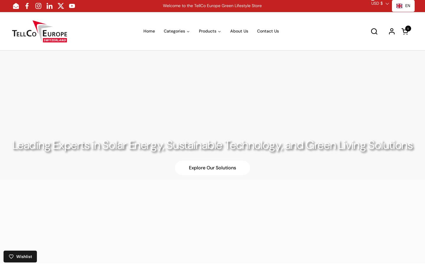 Tellco Europe homepage screenshot