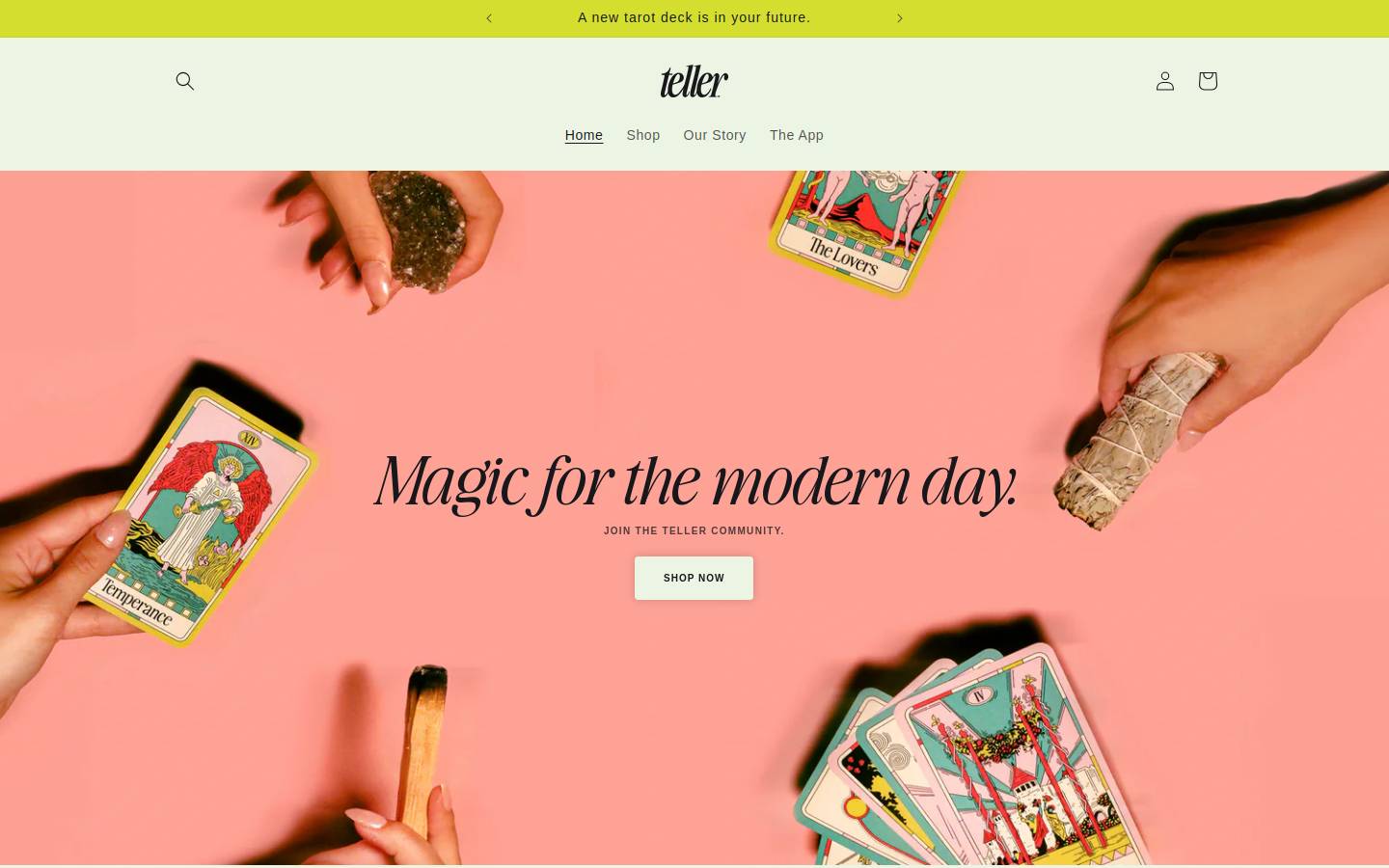 tellertarot.com homepage screenshot