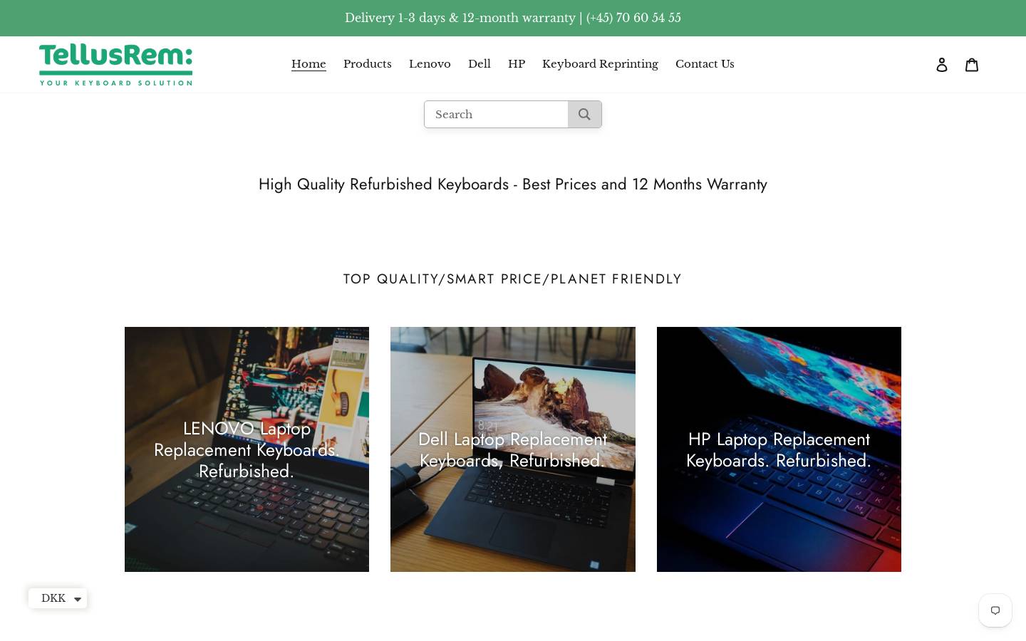 tellusremshop.com homepage screenshot