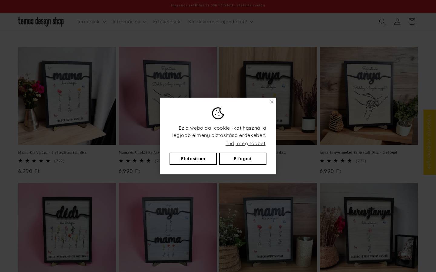 temcodesignshop.hu homepage screenshot