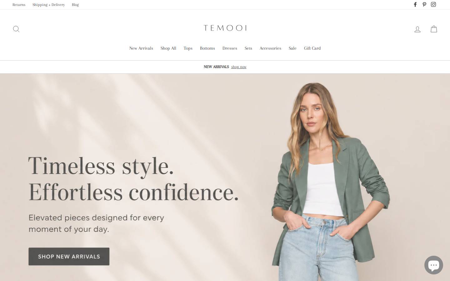 temooiboutique.com homepage screenshot