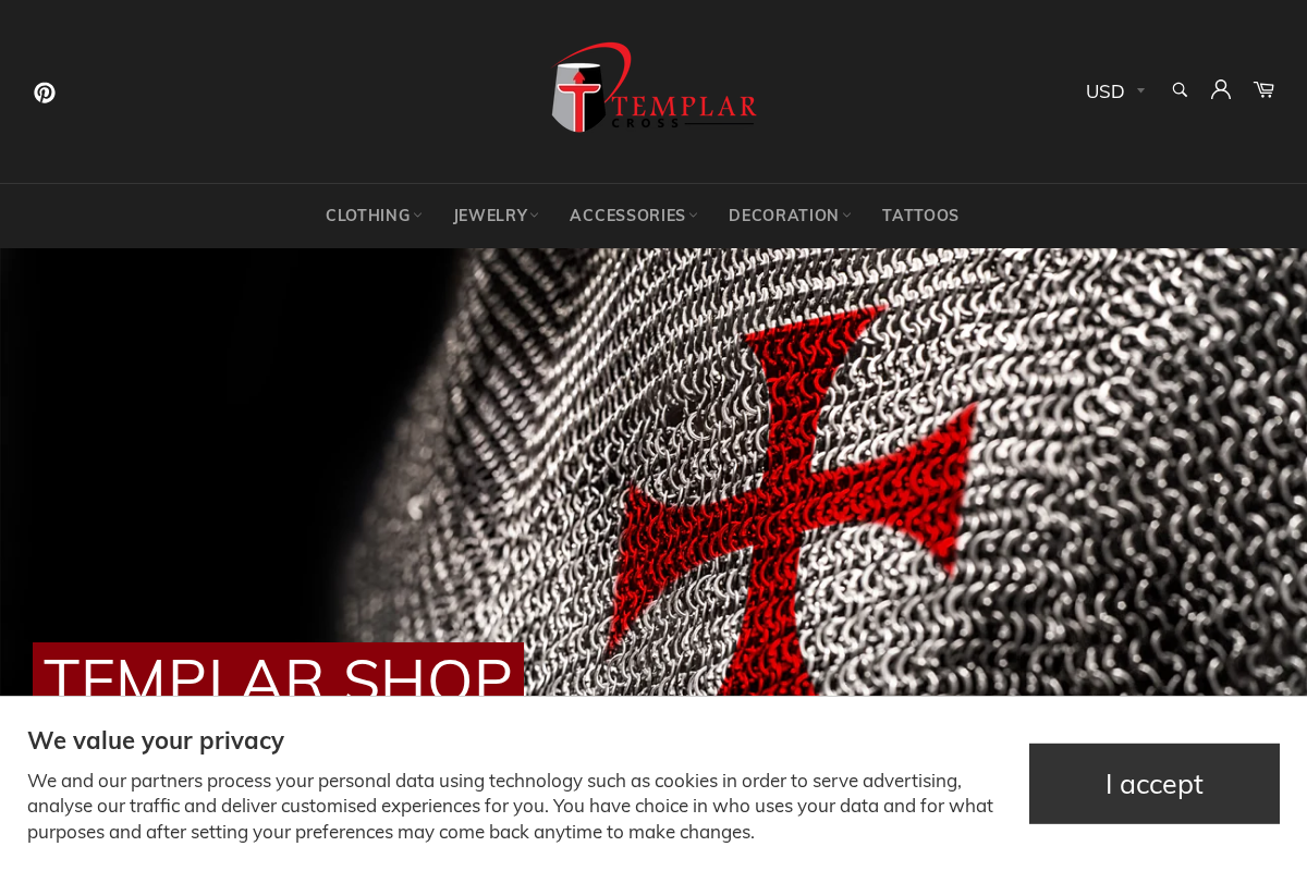 Templar Cross homepage screenshot