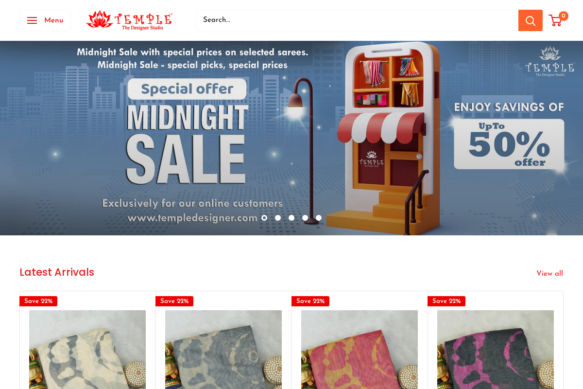 Temple the Designer Studio homepage screenshot