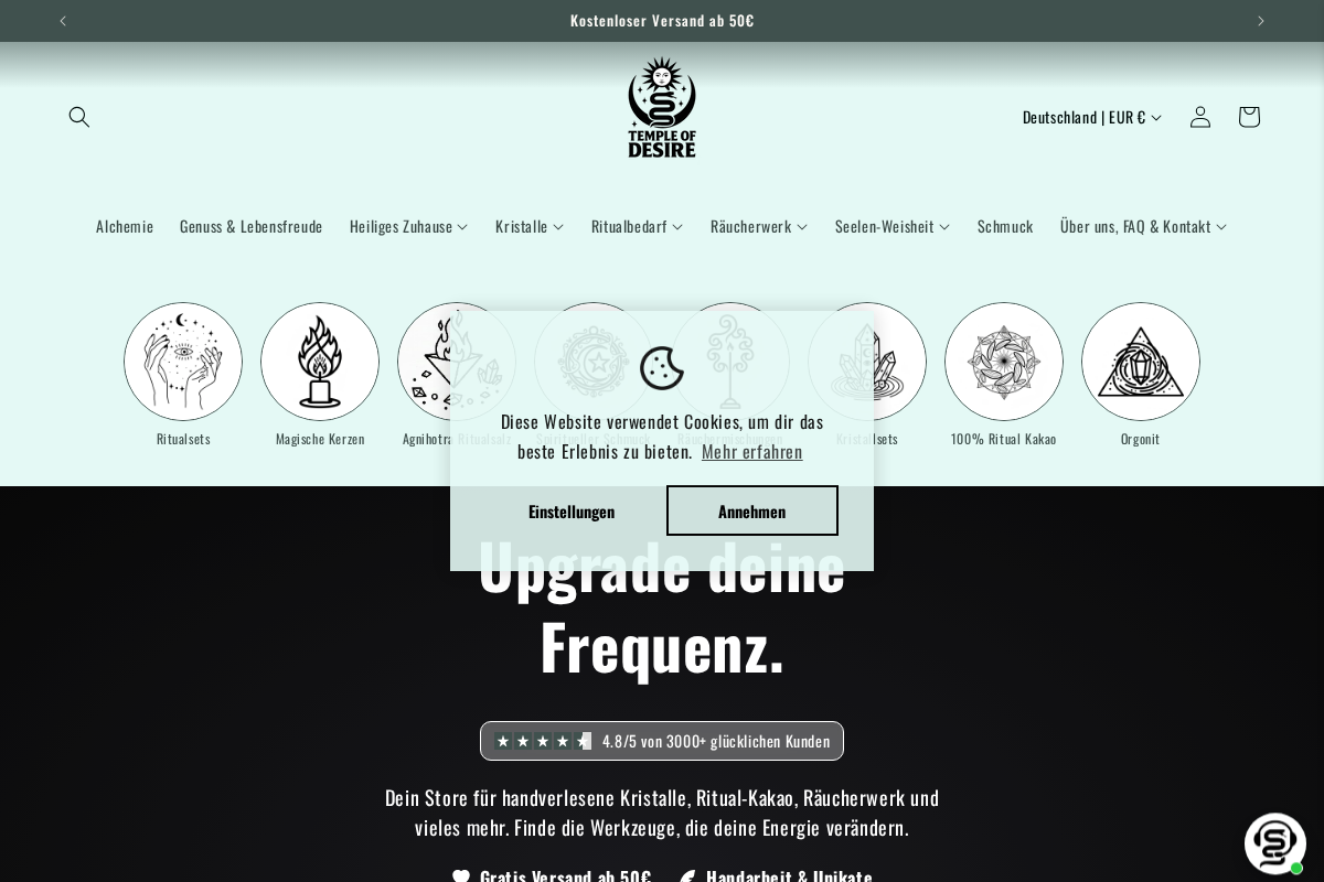 temple of desire homepage screenshot