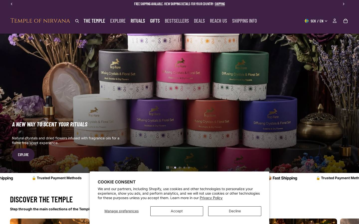 templeofnirvana.net homepage screenshot