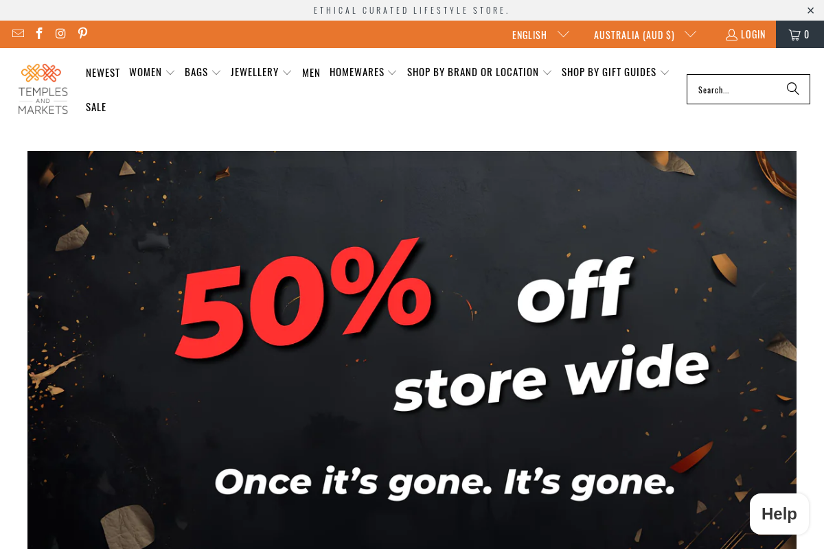 Temples and Markets homepage screenshot