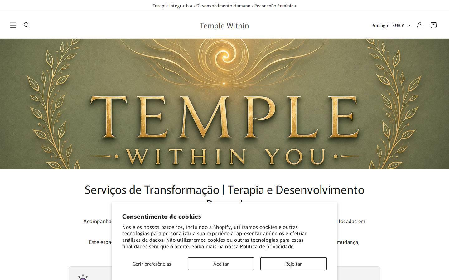 templewithinyou.com homepage screenshot