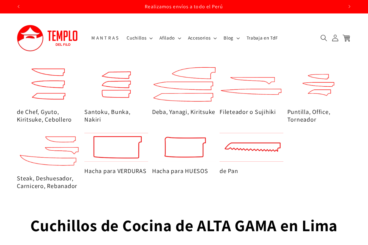Templo del Filo homepage screenshot
