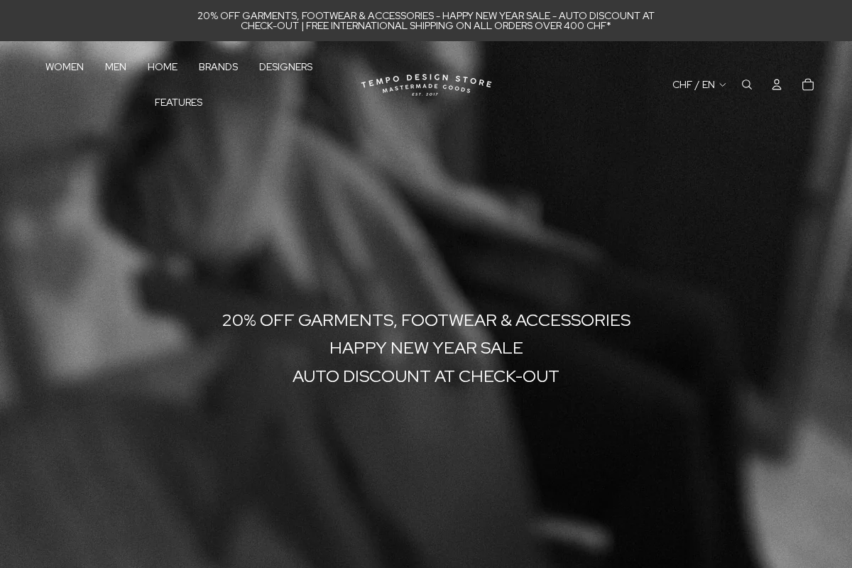 Tempo homepage screenshot