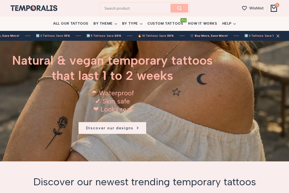 temporalis.tattoo homepage screenshot