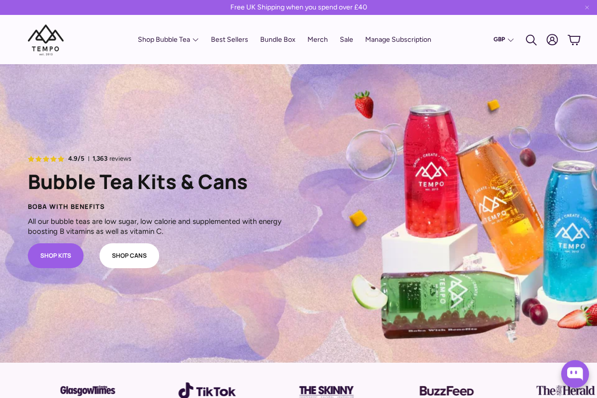 tempoteabar.com homepage screenshot
