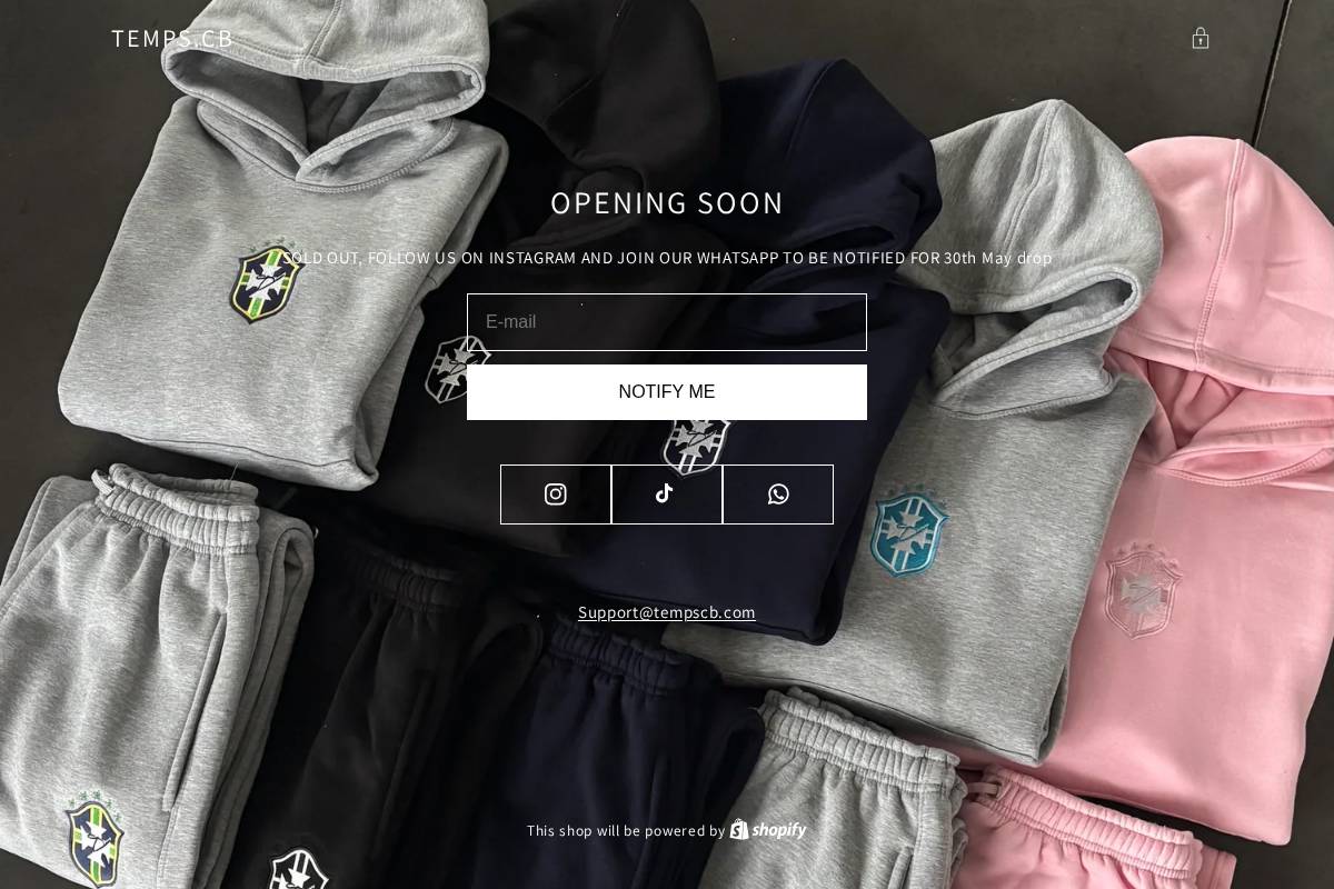 Tempscb homepage screenshot