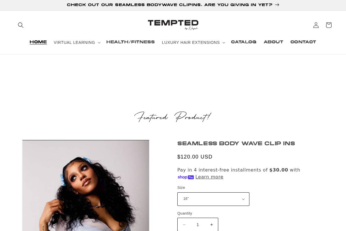 temptedbynaijah.com homepage screenshot