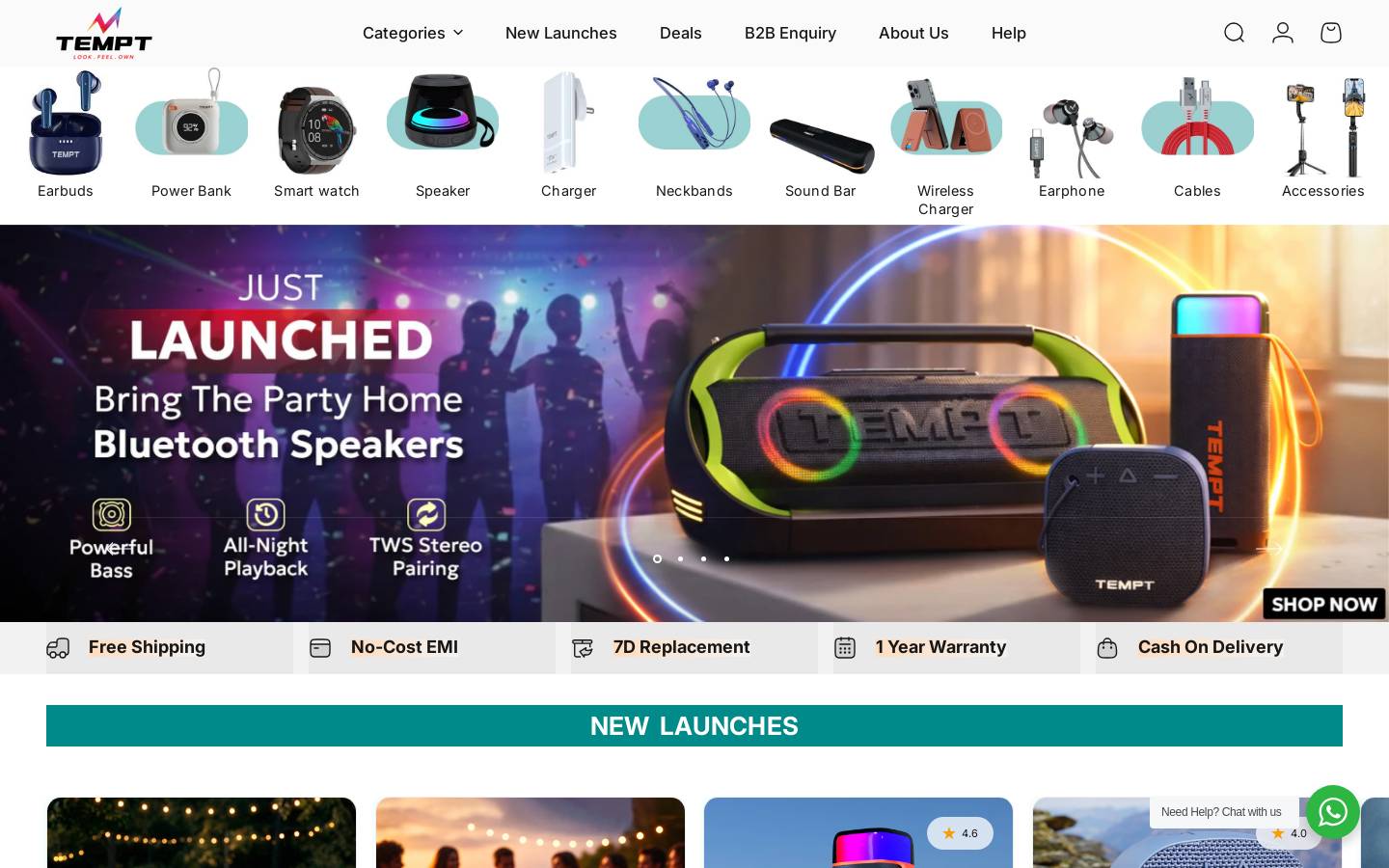 Temptindia homepage screenshot