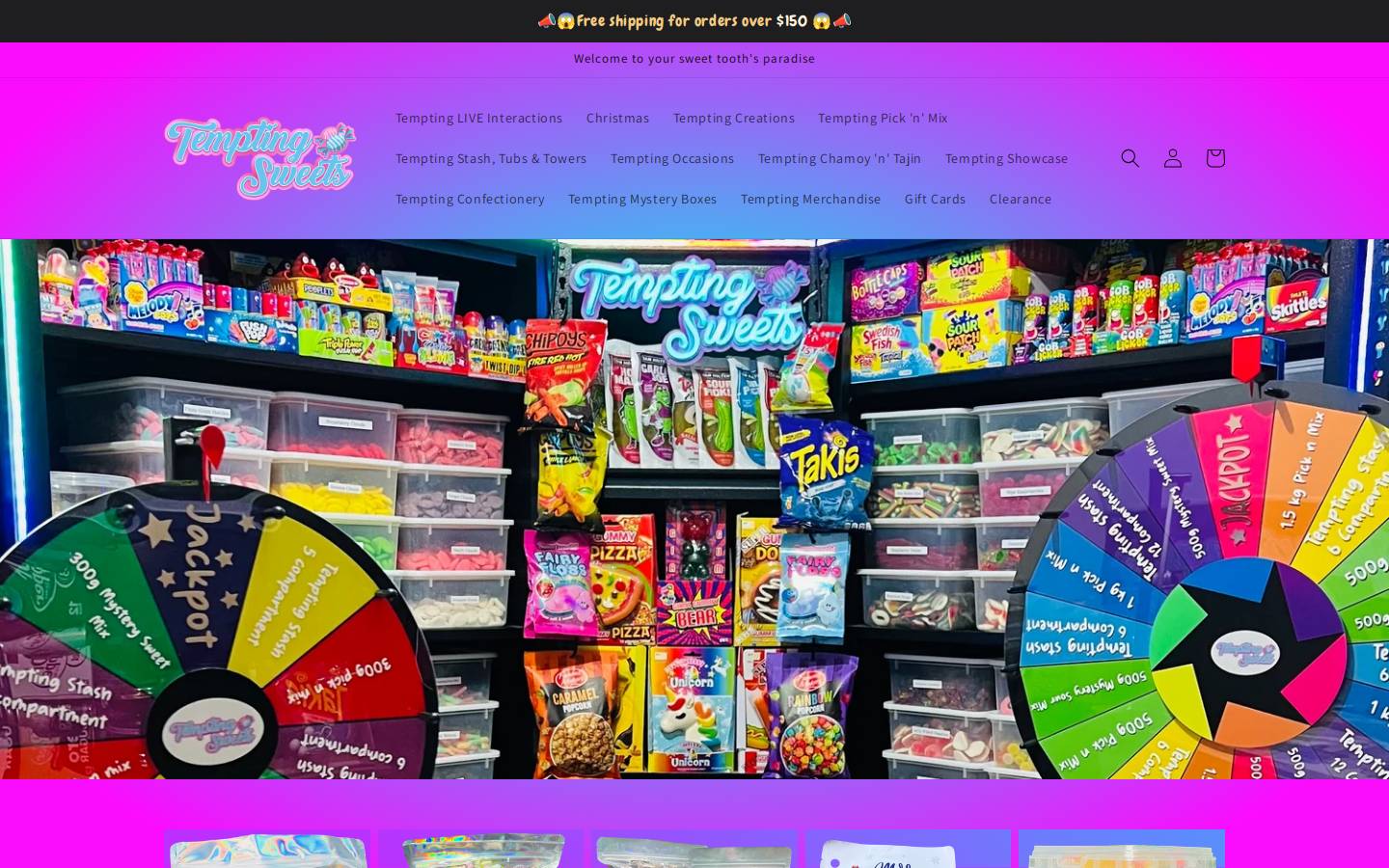 temptingsweets.com.au homepage screenshot