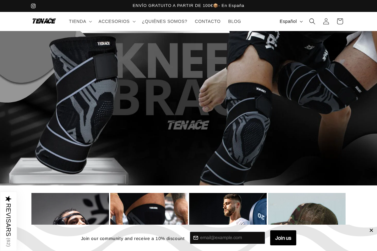 Tenacesports homepage screenshot