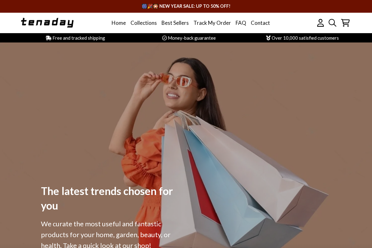 Tenadays homepage screenshot