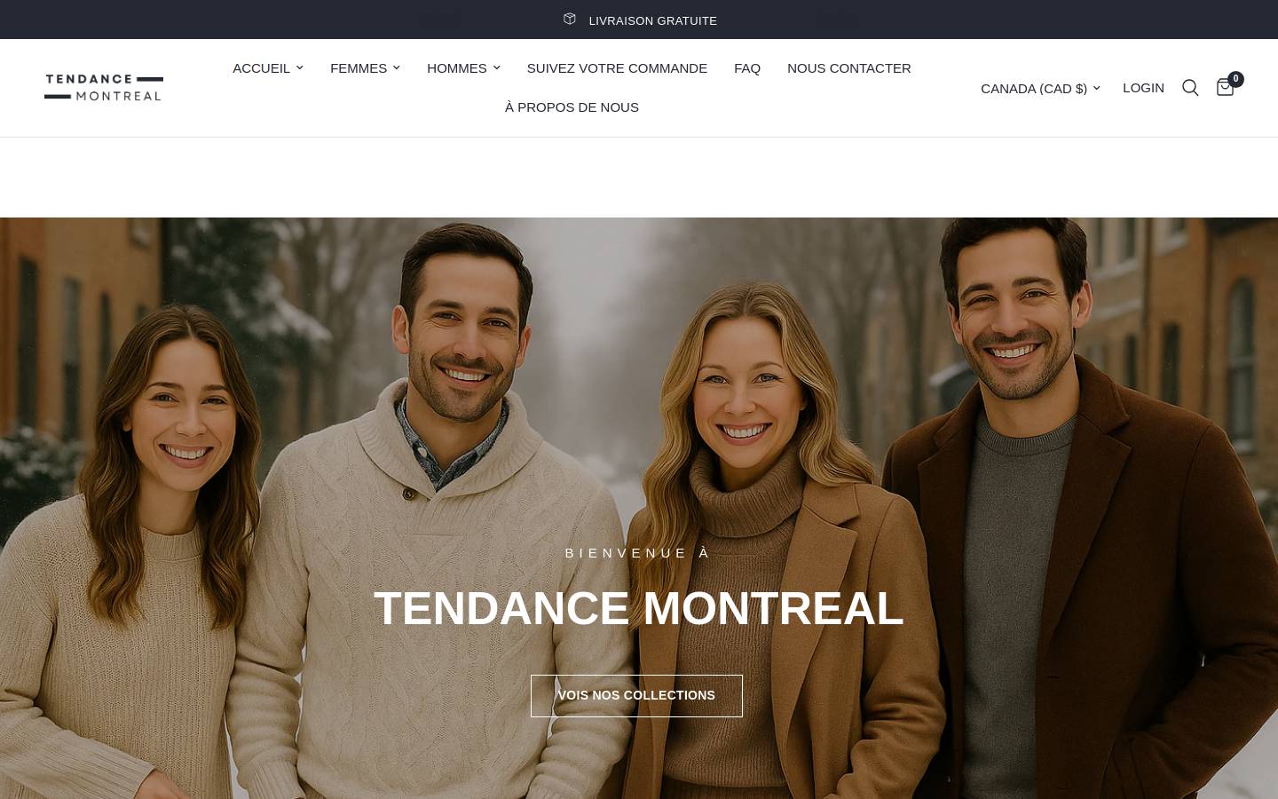 Tendancemontreal homepage screenshot